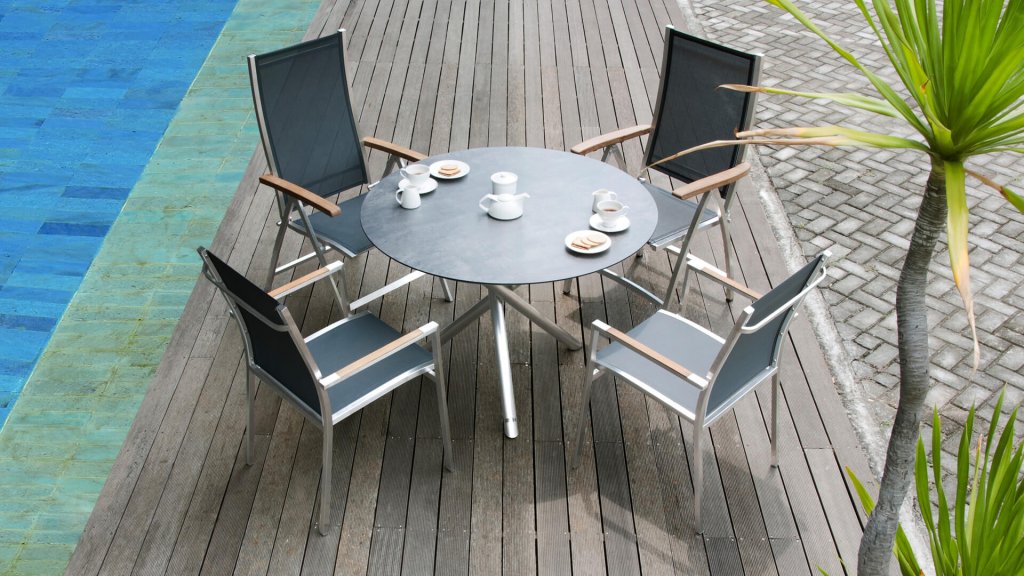 zebra one dining set dark grey 