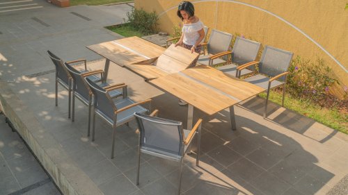 zebra setax tuinset uitschuiftafel hoge rug